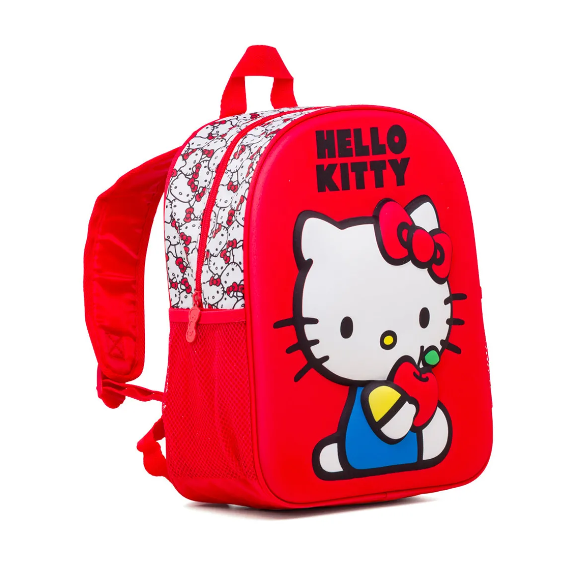 Zaino piccolo da scuola rosso con dettaglio Hello Kitty