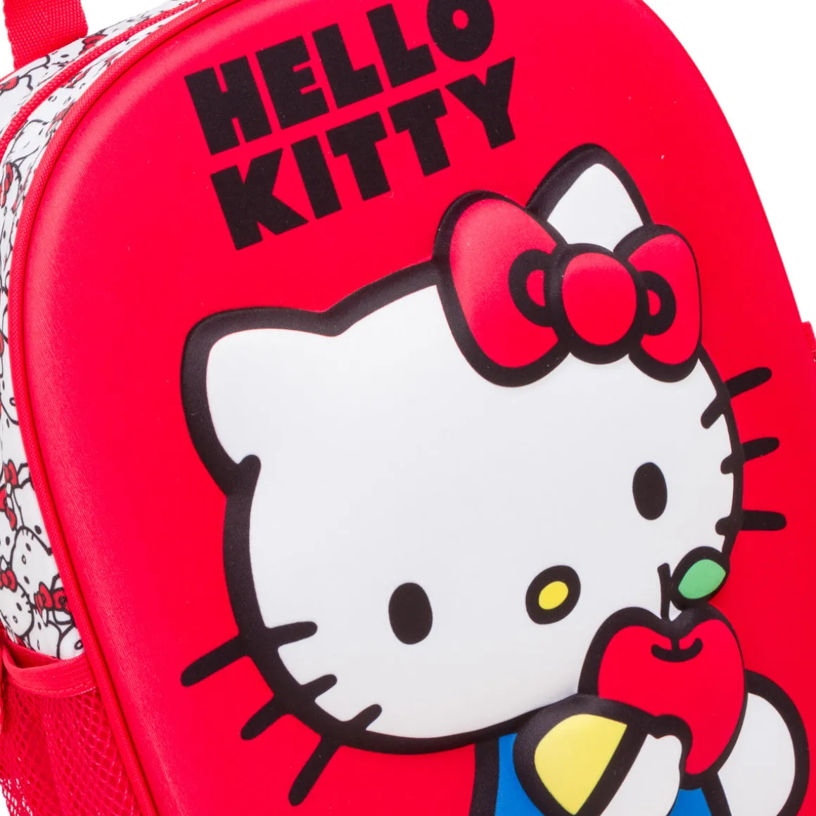 Zaino piccolo da scuola rosso con dettaglio Hello Kitty