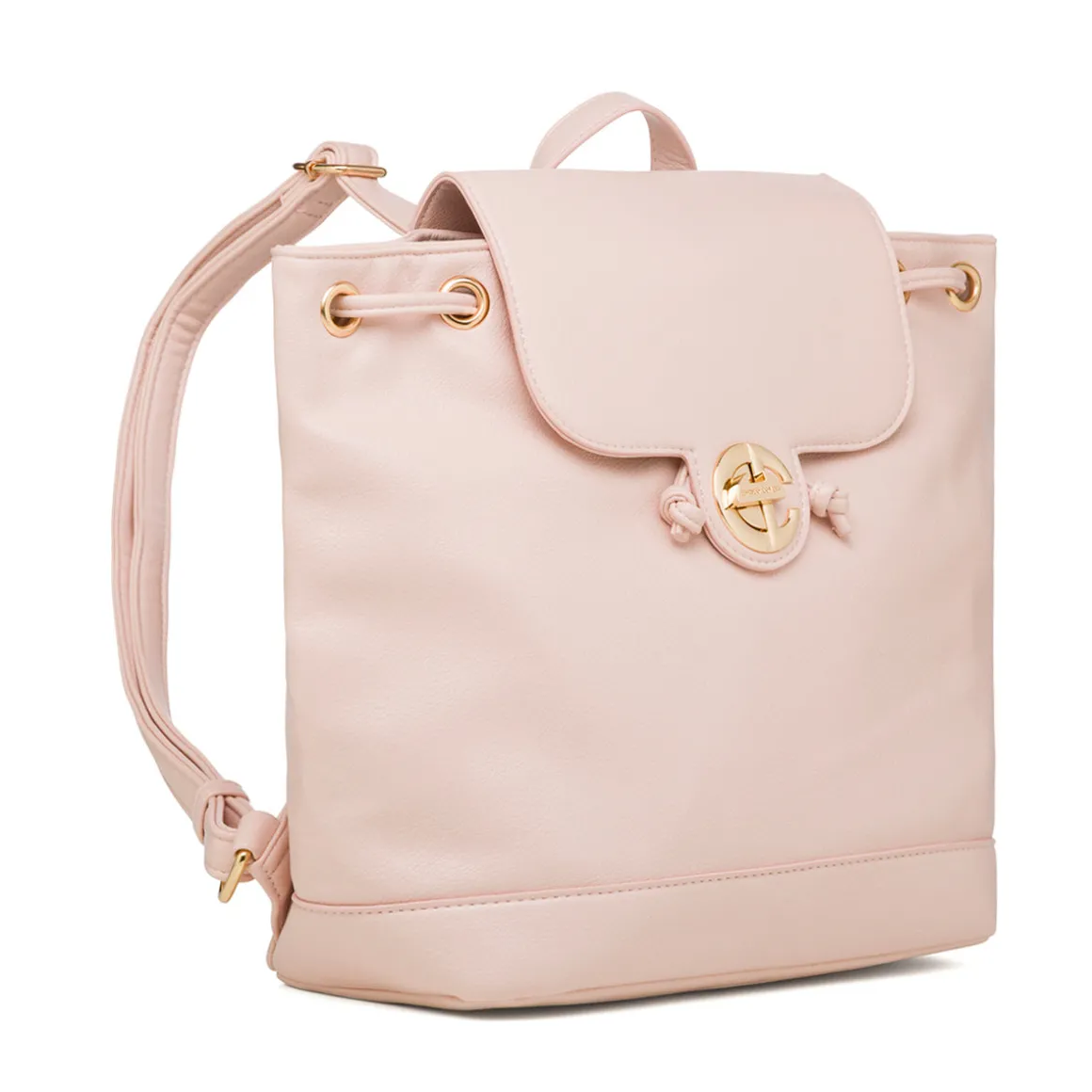 Zaino rosa da Donna con dettagli dorati e logo Enrico Coveri
