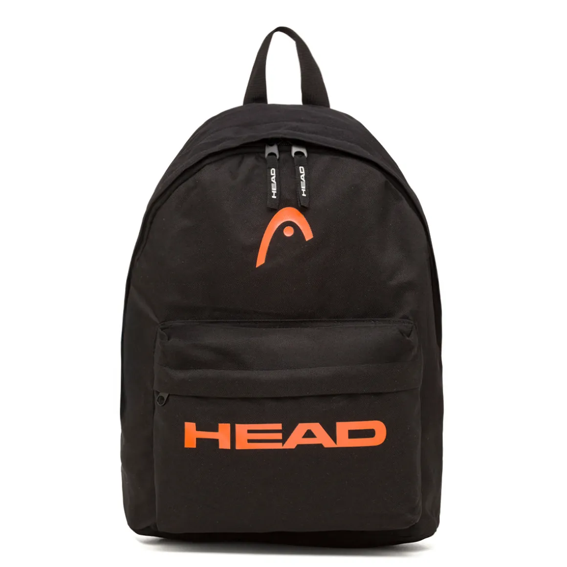 Zaino sportivo nero Unisex con tasche e logo arancione Head