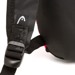 Zaino sportivo Unisex rosso e nero con tasca e logo bianco Head